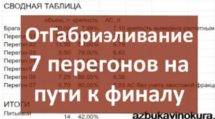 ОтГабриэливание в цифрах|7 перегонов|самогон|самогоноварение|азбука винокура