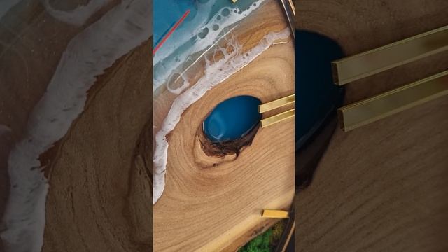 Часы в стиле Лофт из спила дерева и моря из эпоксидной смолы, диаметр 35см смотреть онлайн
