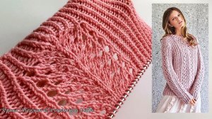 Подбираем узоры к осенним моделям - "Затейливый" волнистый ажурный узор спицами