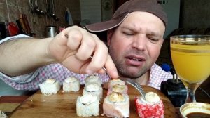 МУКБАНГ запечёные роллы/ОБЖОР с квашеной капустой