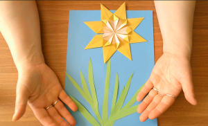 Нарцисс-простое модульное оригами, аппликация