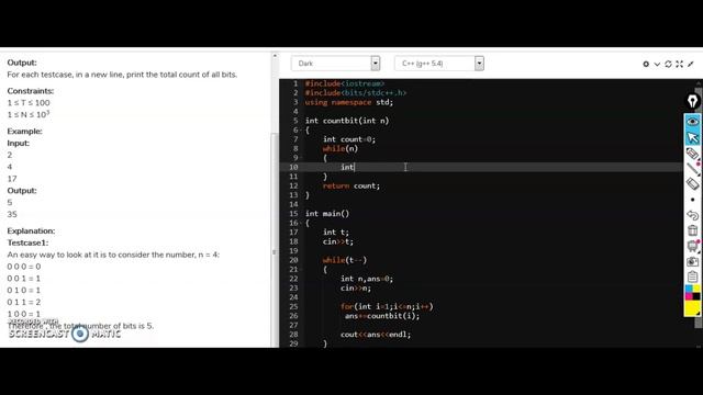 Count total set bits | Competitive Programming | Bit Magic | Must Do Coding Question | Leet Code смотреть онлайн