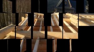 Рубка, монтаж и стропильная система на деревянном доме из бревна.