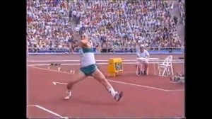 Terry McHugh (Ireland) Qualification javelin 1992 Olympics Barcelona.