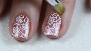 Магнитный лак Розовый жемчуг Masura + стемпинг