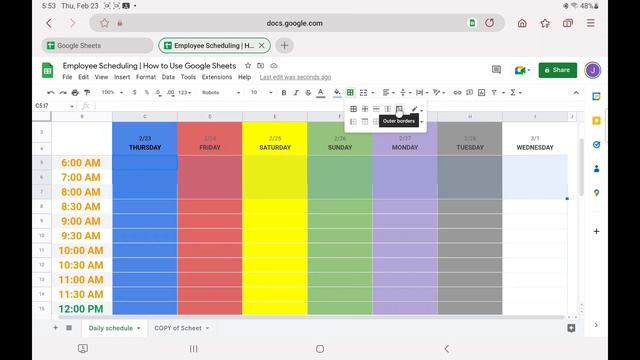 Making an Employee Schedule Sheet Using Google Sheets - FULL TUTORIAL