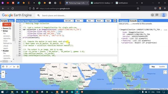 Reduce image collection in Google Earth Engine - 10 | Beginners Guide смотреть онлайн