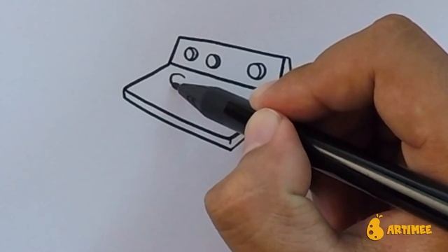 How to Draw Stove Step by Step