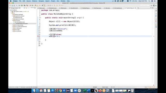 Selenium Tutorials | Java Two Dimensional Array | ECLAT Training