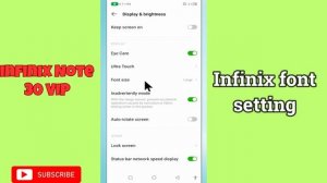 Infinix font setting infinix Note 30 VIP || How to set font settings || How to use fonts