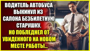 Водитель автобуса ВЫКИНУЛ из салона безбилетную старушку, но побледнел от увиденного на новой работе