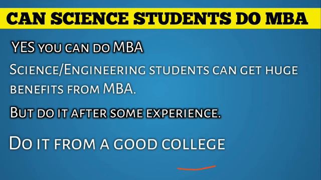 MBA for Science students