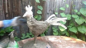 Садовая фигура петуха из бетона своими руками