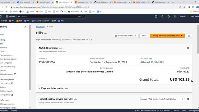 DevOps with AWS Realtime Training | DevOps | Billing On AWS |SESSION04 |01NOV2023 | BATCH56