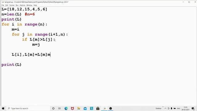 Selection Sort in Python