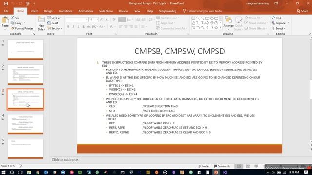 Assembly Language Tutorials for Windows - 09 Strings and Arrays - Part 1 смотреть онлайн