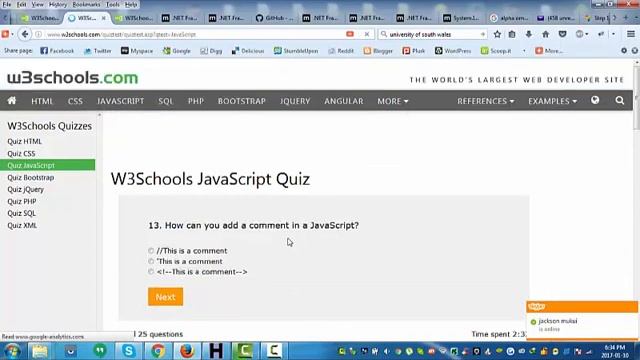 W3Schools JavaScript Quiz Walkthrough