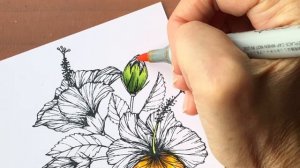 gorgeous blooms - working with limited markers!