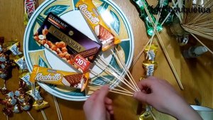 Букет из конфет Королевский шарм! Букет из конфет своими руками, в каскадной технике.