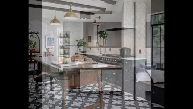 Современный интерьер чёрной кухни
