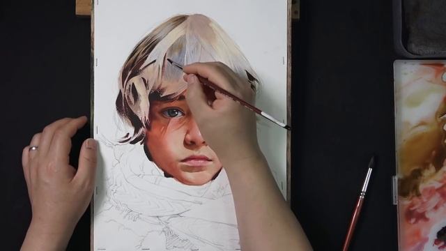 Watercolor portrait painting │ 인물수채화 초상화 수채화 │ смотреть онлайн