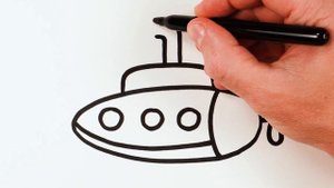 Рисуем и раскашиваем подводную лодку!\\ Рисование для мальчиков! Давайте рисовать вместе!