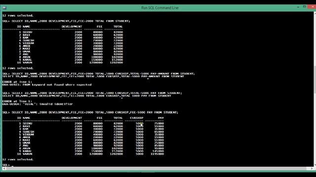 Sql telugu Lesson 7Arithmetic Operator,Alias,To Table ceate