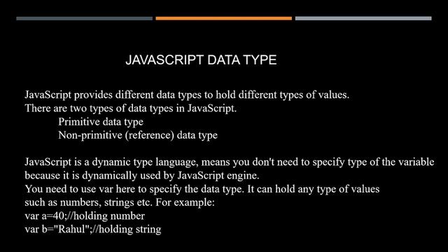 JavaScript Variable and Data Type