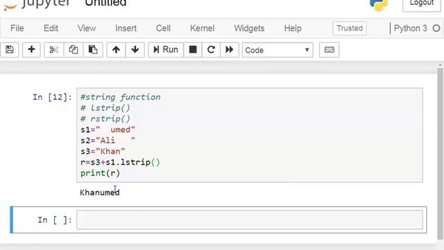 A program to demo string functions: lstrip(), rstrip() in python