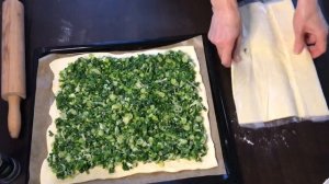 Весенний пирог с зелёным луком! Просто и быстро.