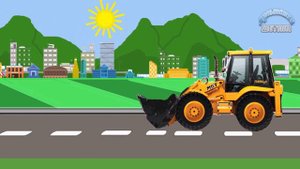 Мультяшки Детям. Мы строим дом. Бульдозер равняет землю.