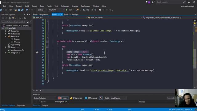 IronOCR Test VisualStudio C