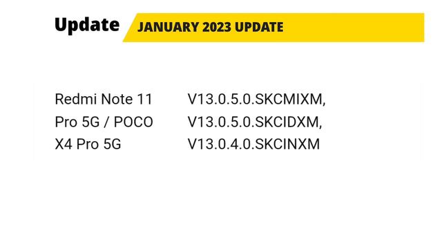 Miui 14 update Android 13 update/New update in January 2023 Redmi, Xiaomi, Poco Devices/Update list