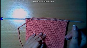 *Снуд спицами в два оборота* Снуд-шарф узором двойная жемчужная вязка.