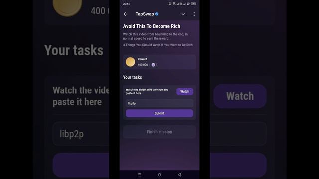 TapSwap код (Avoid This To Become Rich) на 11.08.2024 #tapswap #tapswapcode #crypto