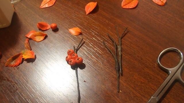 Осенняя композиция из полимерной глины. Мастер-класс по керамической флористике