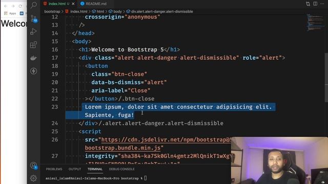 Bootstrap5 Bangla Tutorial 8 : dismissible alert button смотреть онлайн