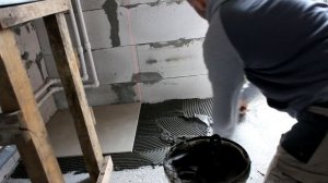 Как клеить половую плитку, керамогранит . ТЕПЛЫЙ ПОЛ. плитка на  теплый  пол