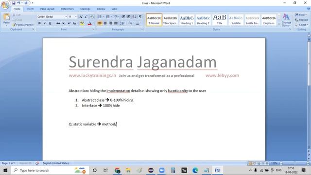 Introduction to Abstraction || Overview on Abstract Class || Java Tutorial for Beginners in Telugu