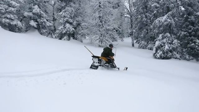 Обзор снегохода Dingo T 150. Доводим до ума. Крутой спуск под трассу для "Лыжни за облака" часть 1.