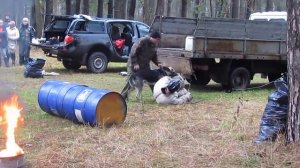 Ласко Эль Вассаби дрессировка по  защите в Торжке с А.Гончаровым пуск через огонь