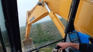 Как заехать на трал на экскаваторе #komatsu вид с кабины