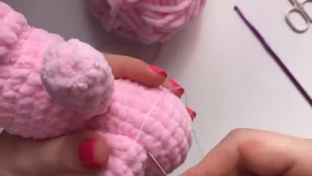Мишка крючком из плюшевой пряжи.  Подробный МК. Часть 2