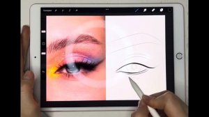 Часть 1. Набросок | Рисуем глаз Пошагово в Procreate на iPad | Для новичков и продолжающих