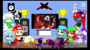 Undertale Reacts To Killer!Sans vs Fell!Sans(Gacha Club)