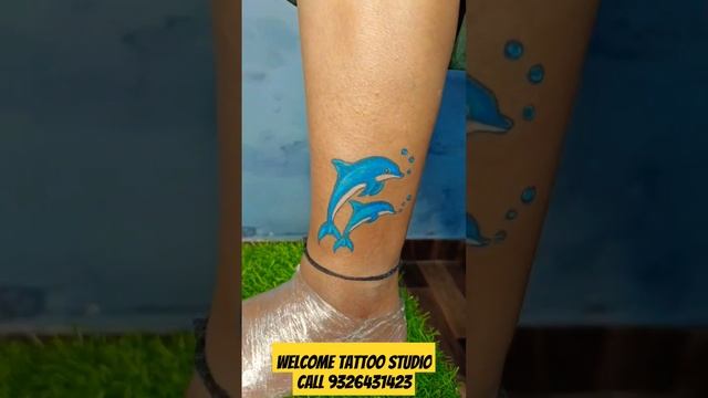 Dolphin ? colour Tattoo Welcome Tattoo studio Titwala east #tattoo #viral #trending #girlstattoo