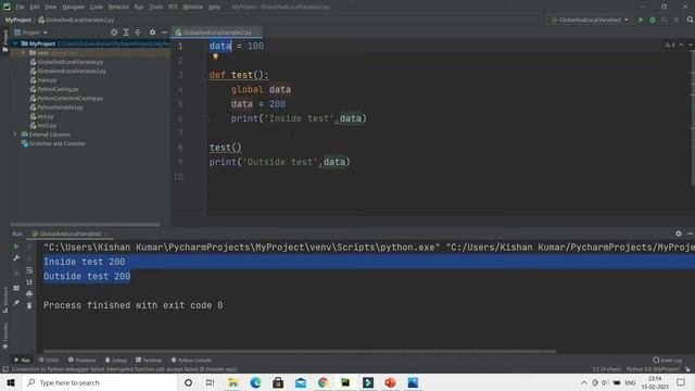 Python global keyword multiple variables | Global vs Local Variable | Hindi