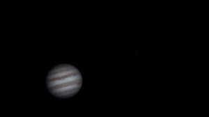 Planet Jupiter und Mond Ganymed am 12 Januar 2016