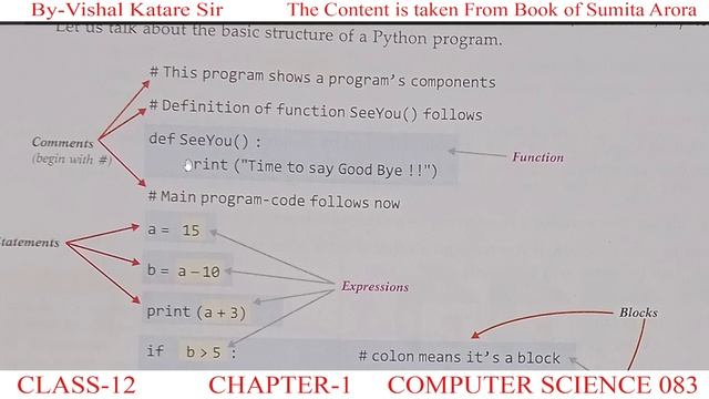 BAREBONES OF A PYTHON PROGRAM | CLASS 12 | COMPUTER SCIENCE | CHAPTER 1 | By Compedutech