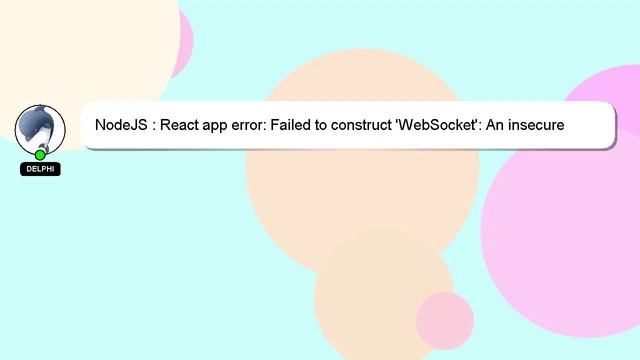 NodeJS : React app error: Failed to construct 'WebSocket': An insecure WebSocket connection may not смотреть онлайн
